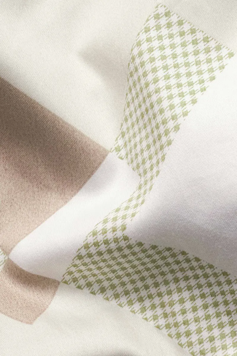 Merino Beige With Bronco Brown And Pavlova Green Printed Super Soft Premium Cotton Shirt 2
