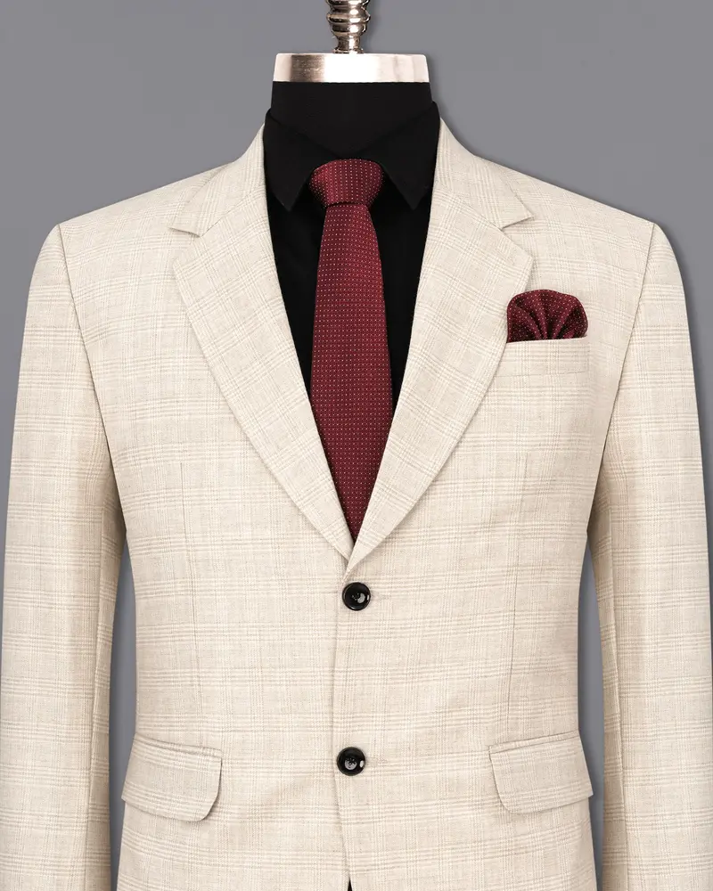 Merino Brown Plaid Blazer 2