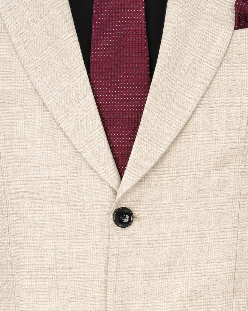 Merino Brown Plaid Blazer 4