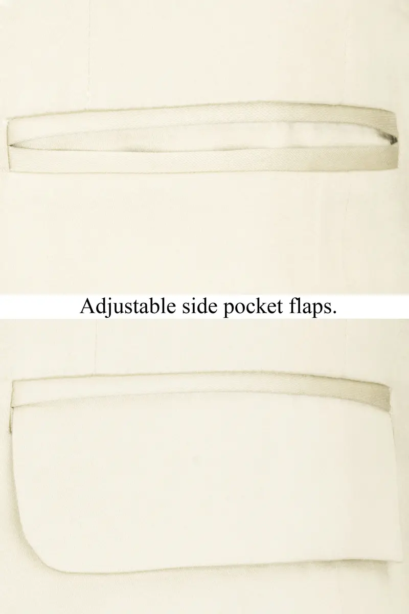 Merino Cream Cross Placket Bandhgala Premium Cotton Stretchable Traveler Blazer 5