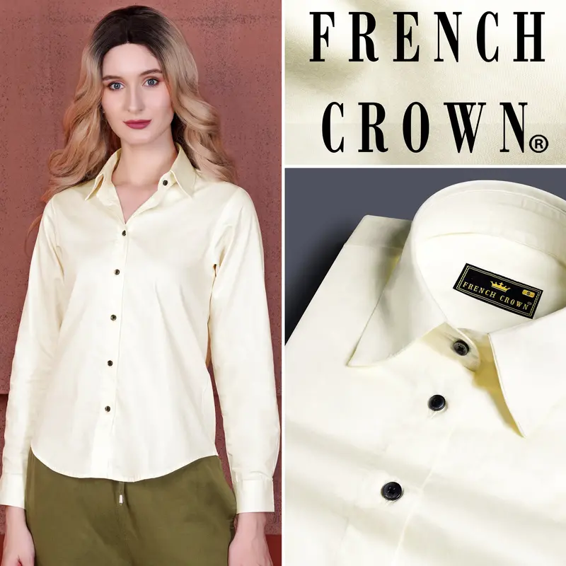 Merino Cream Premium Cotton Shirt 1