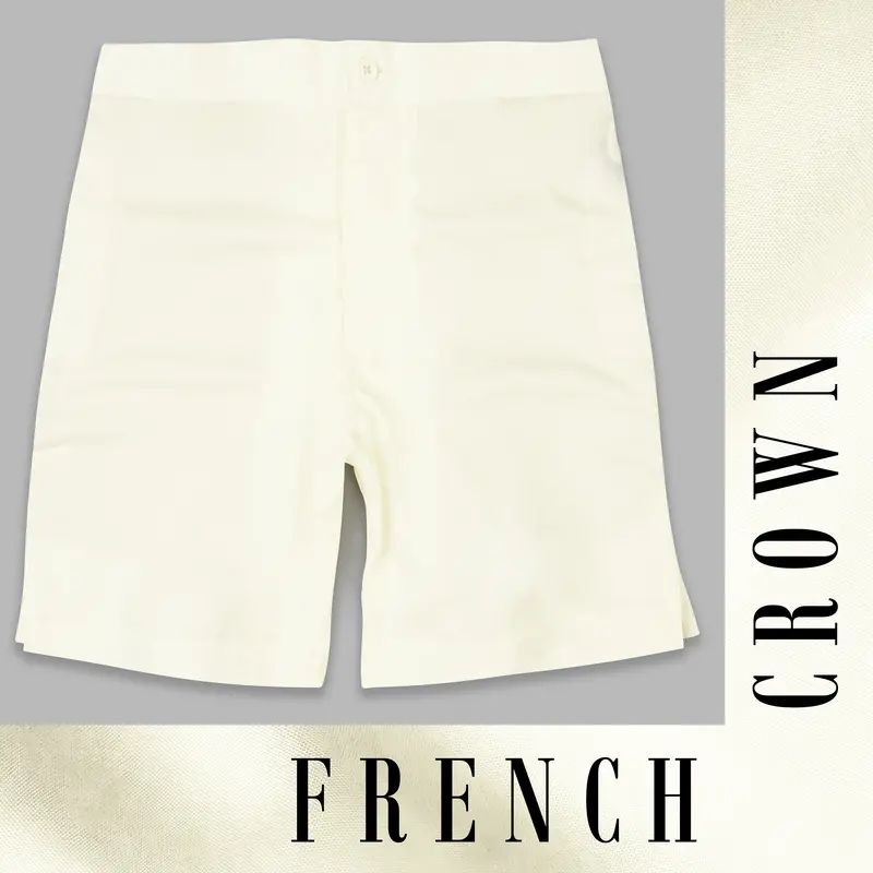 Merino Cream Premium Cotton Shorts 1