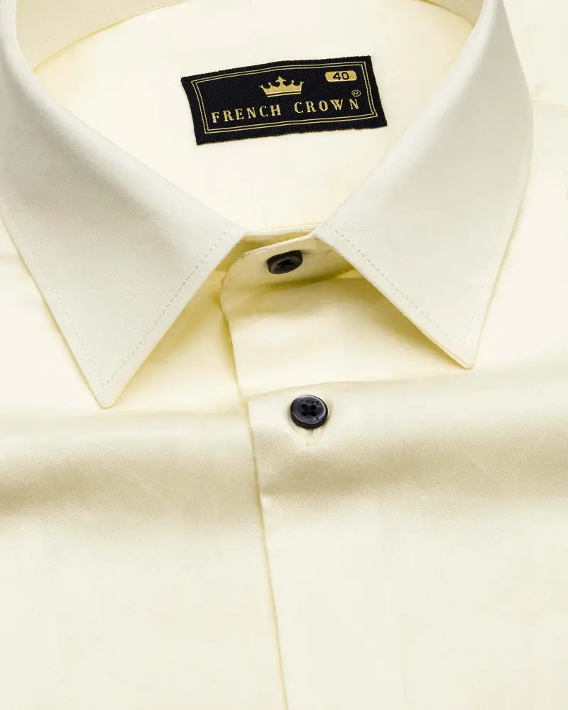 Merino Cream Subtle Sheen Super Soft Premium Cotton Shirt 1