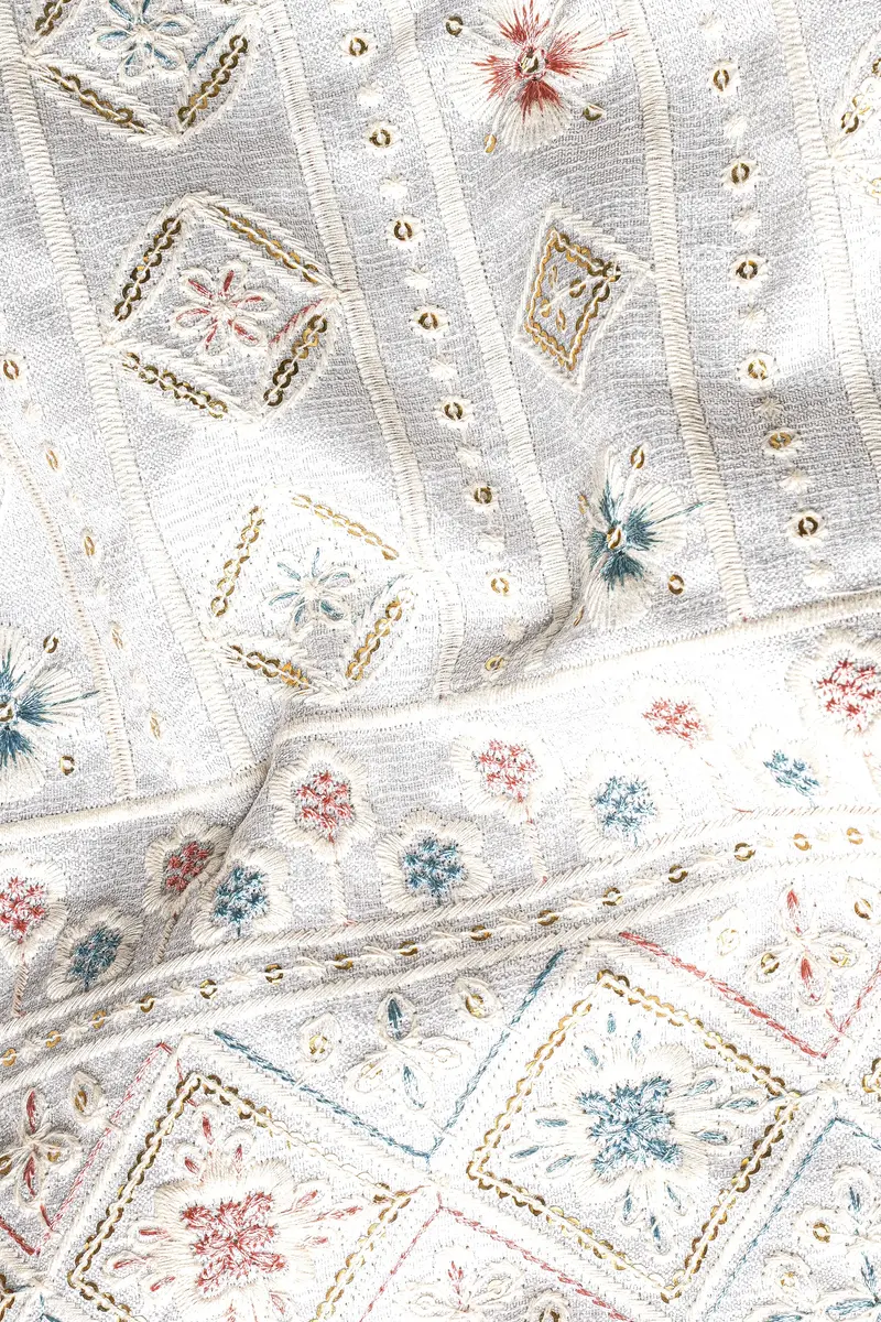 Merino Cream With Alpine Brown Multicolour Sequin Embroidered Indo-Western Sherwani 3