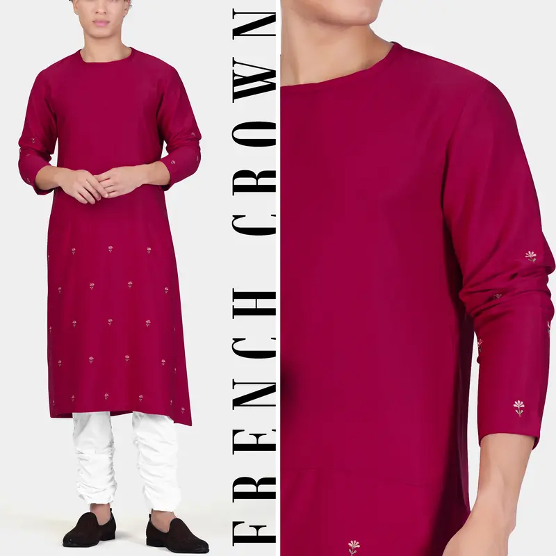 Merino Cream With Finch Green Multicolour Thread And Sequin Embroidered Indo-Western Sherwani 11