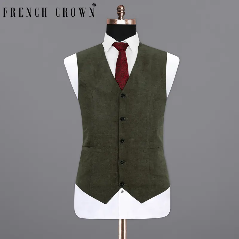 Merlin Green  Premium Cotton Waistcoat 1