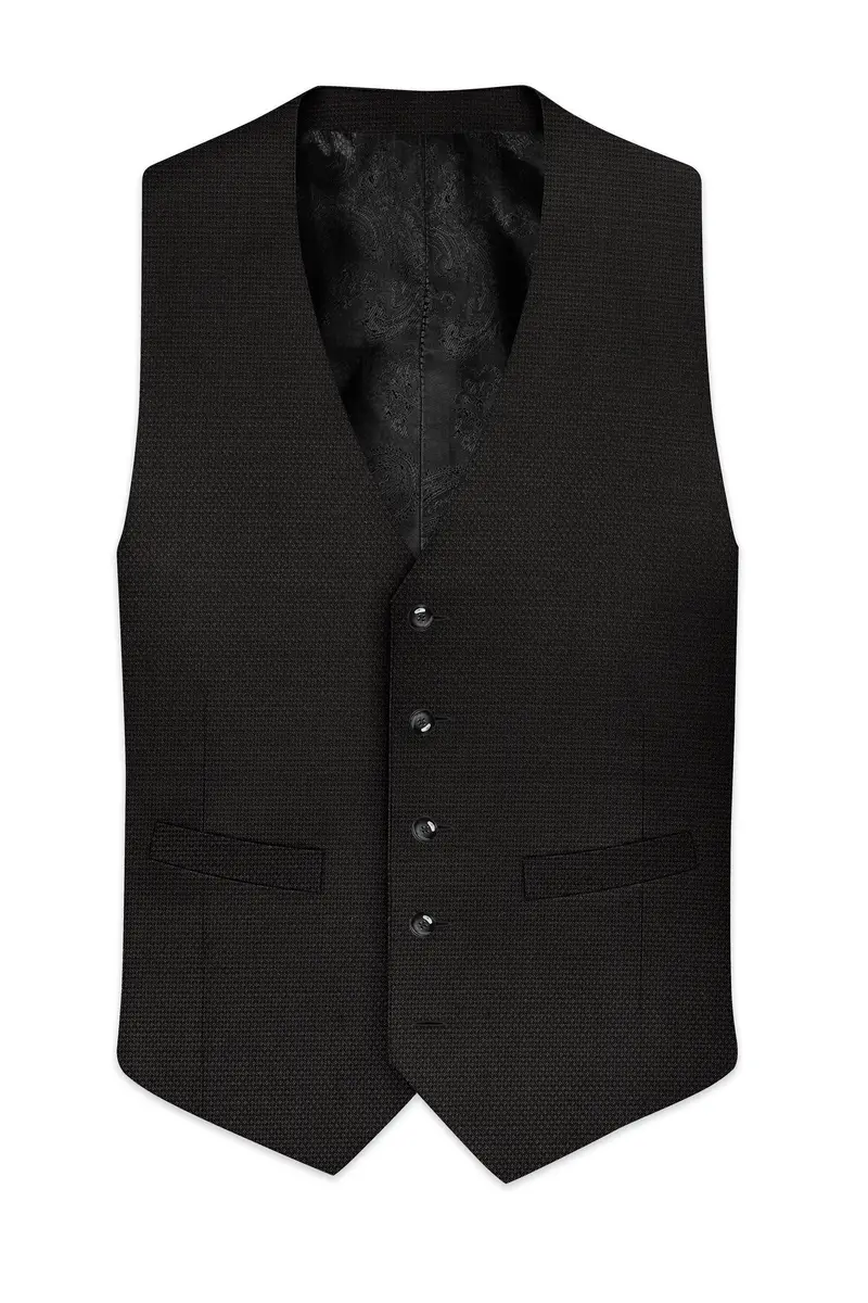Merline Dark Brown Dobby Textured Waistcoat 2