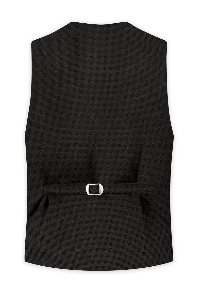Merline Dark Brown Dobby Textured Waistcoat 4