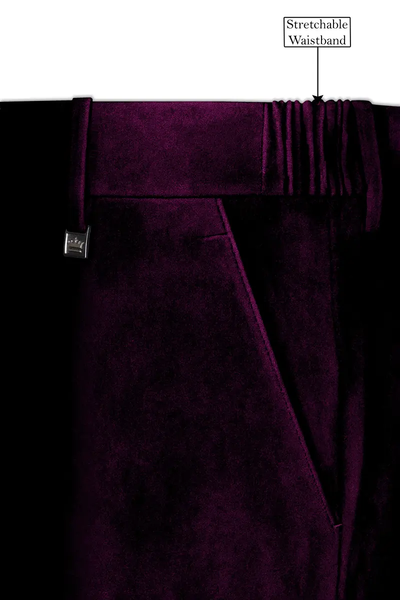 Merlot-Asphalt Wine Purple Velvet Peak Lapel Tuxedo Suit 16
