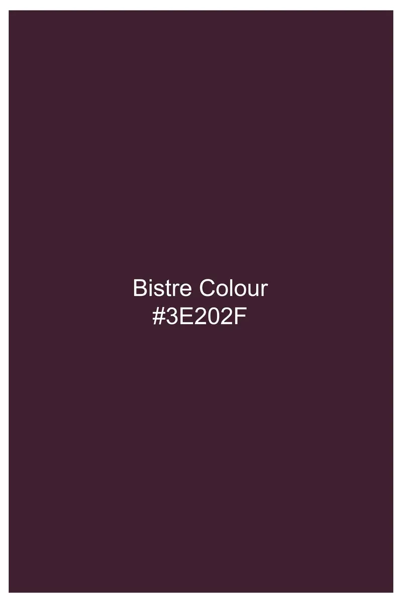Merlot-Bistre Wine Maroon Solid Wool Rich Slight Stretch Waistband Pant 8