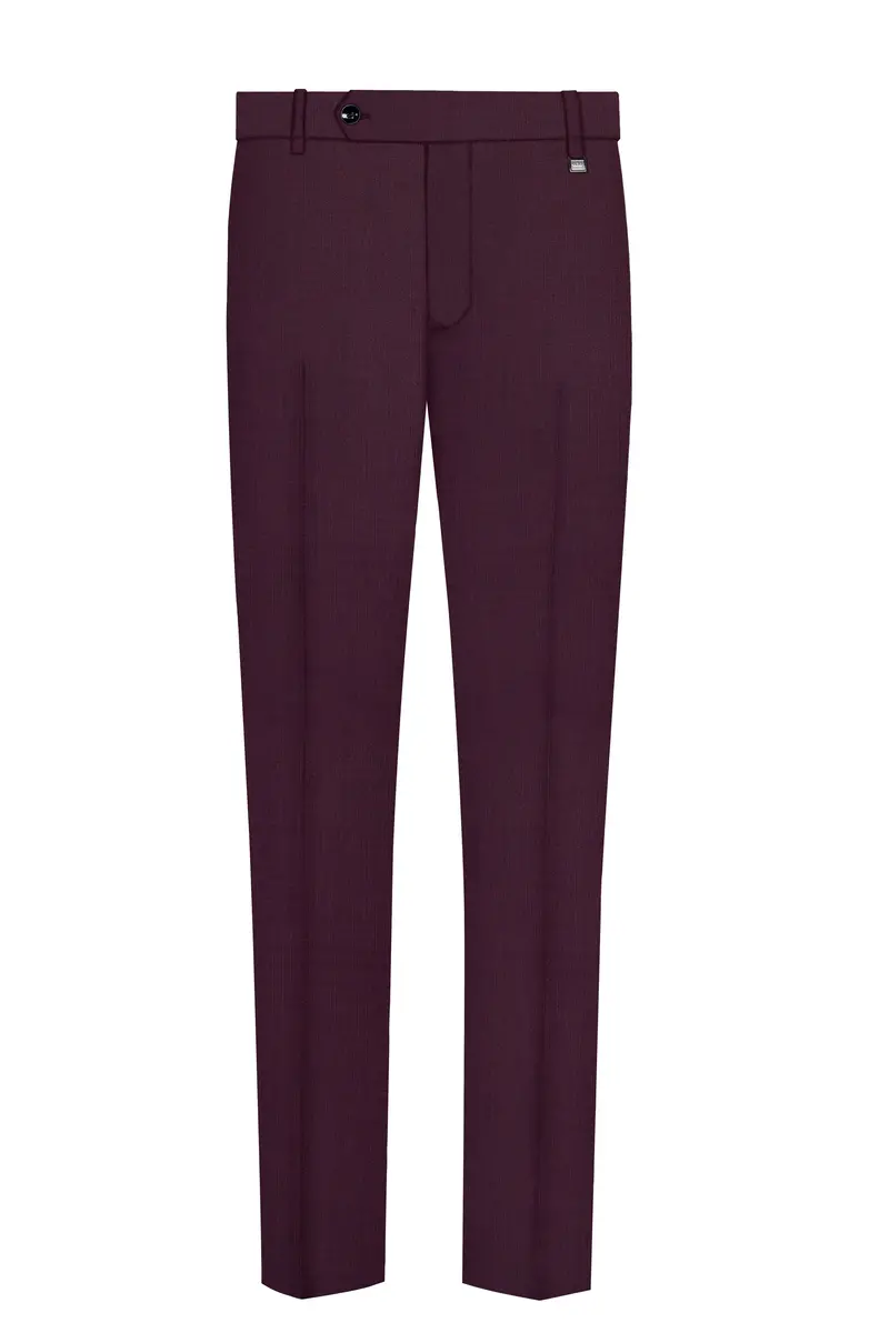 Merlot-Bistre Wine Maroon Wool Rich Tuxedo Slight Stretch Suit 13