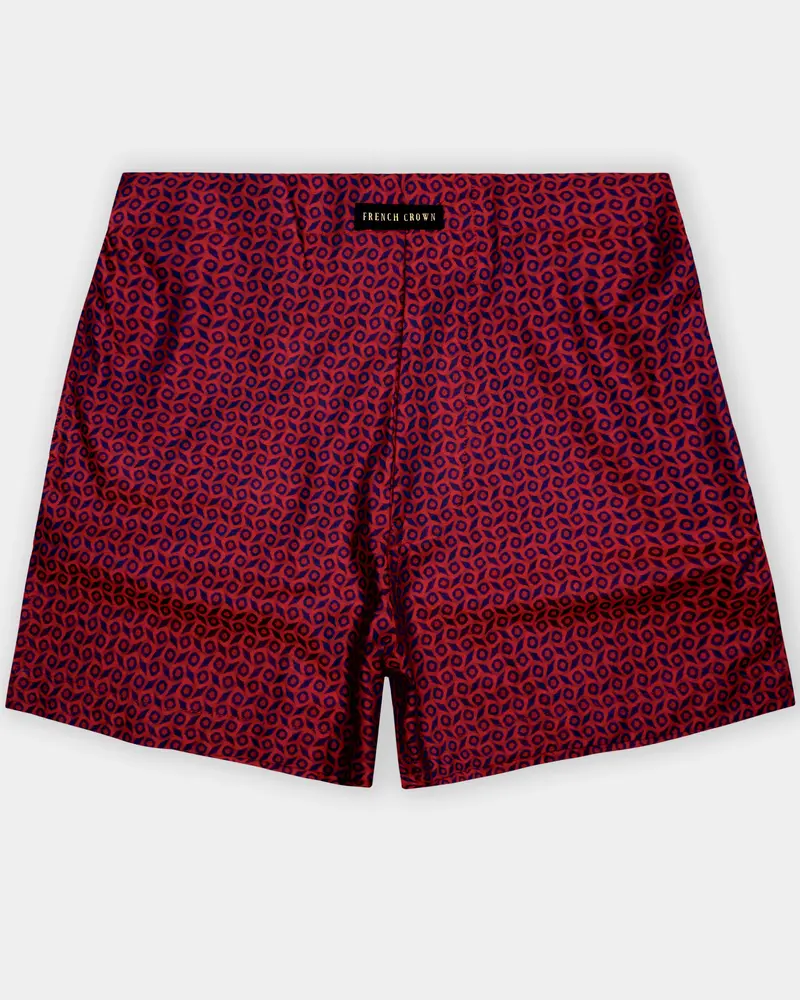Merlot Red Printed Jacquard Premium Cotton Boxer 1