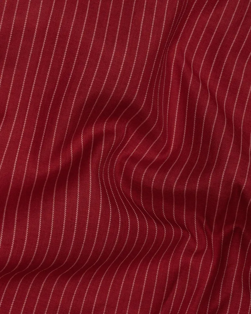 Merlot Red Striped Wool Rich Waistcoat 3