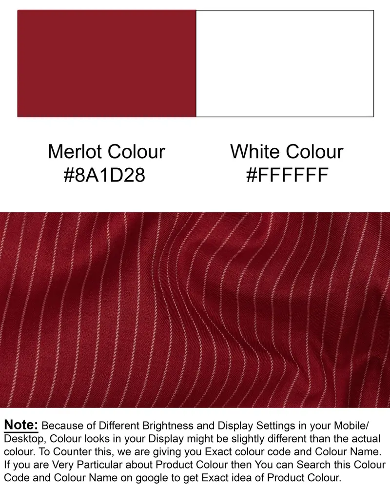 Merlot Red Striped Wool Rich Waistcoat 7