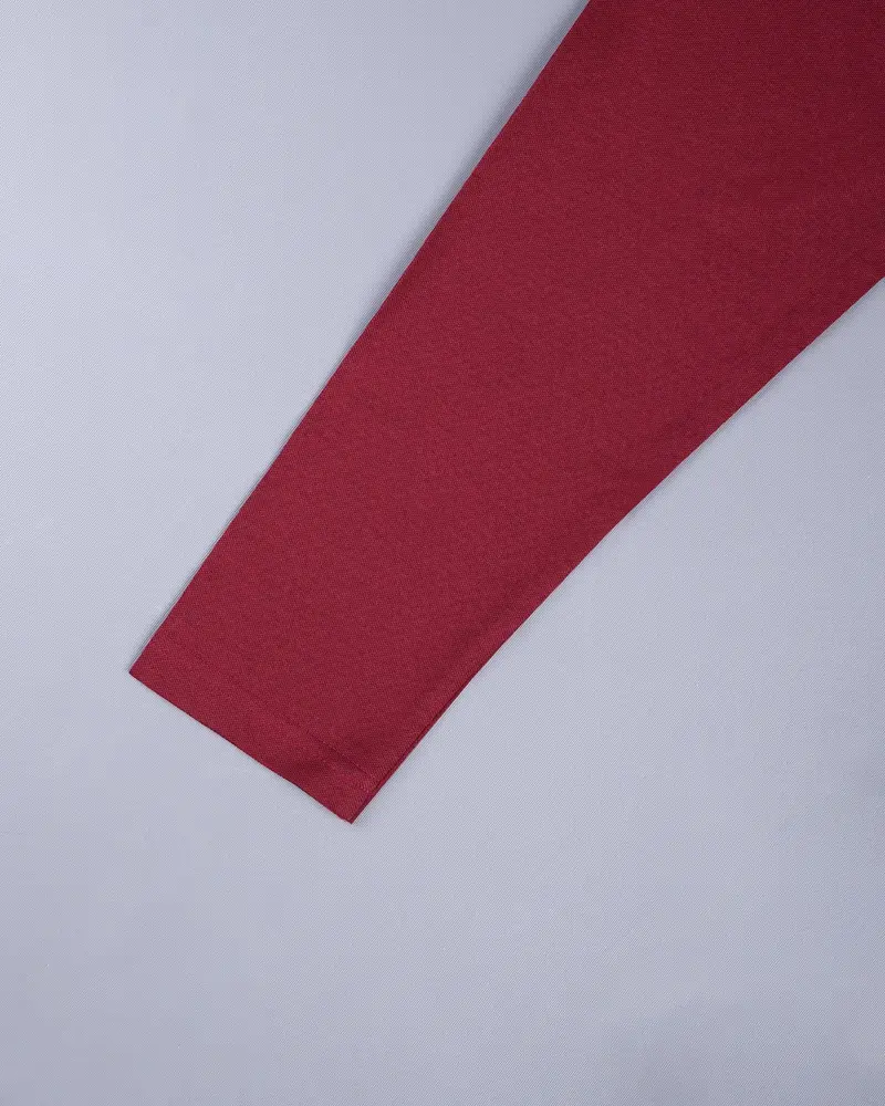 Merlot Red Super Soft Full Sleeve Mercerised Pique Polo 5
