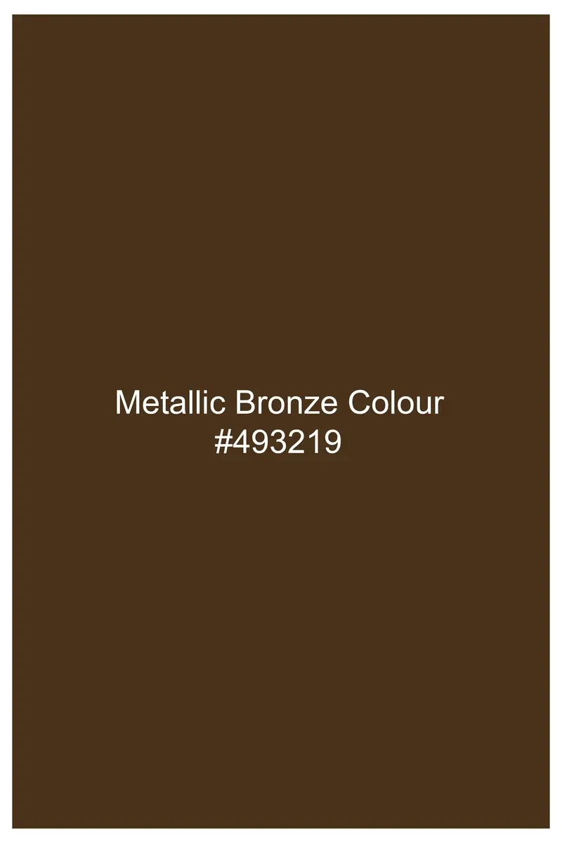 Metallic Bronze Brown Premium Cotton Bandhgala Stretchable Traveler Blazer 7
