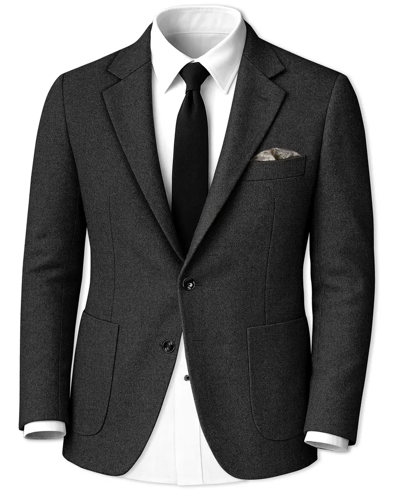 Metallo-Gunmetal Gray Textured Tweed Single Breasted Sports Blazer 1