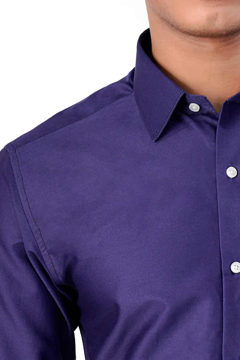 Meteorite Blue And Cavern Brown Super Soft Premium Cotton Shirt 6