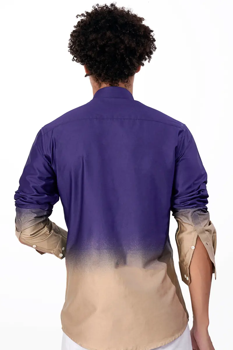 Meteorite Blue And Cavern Brown Super Soft Premium Cotton Shirt 7