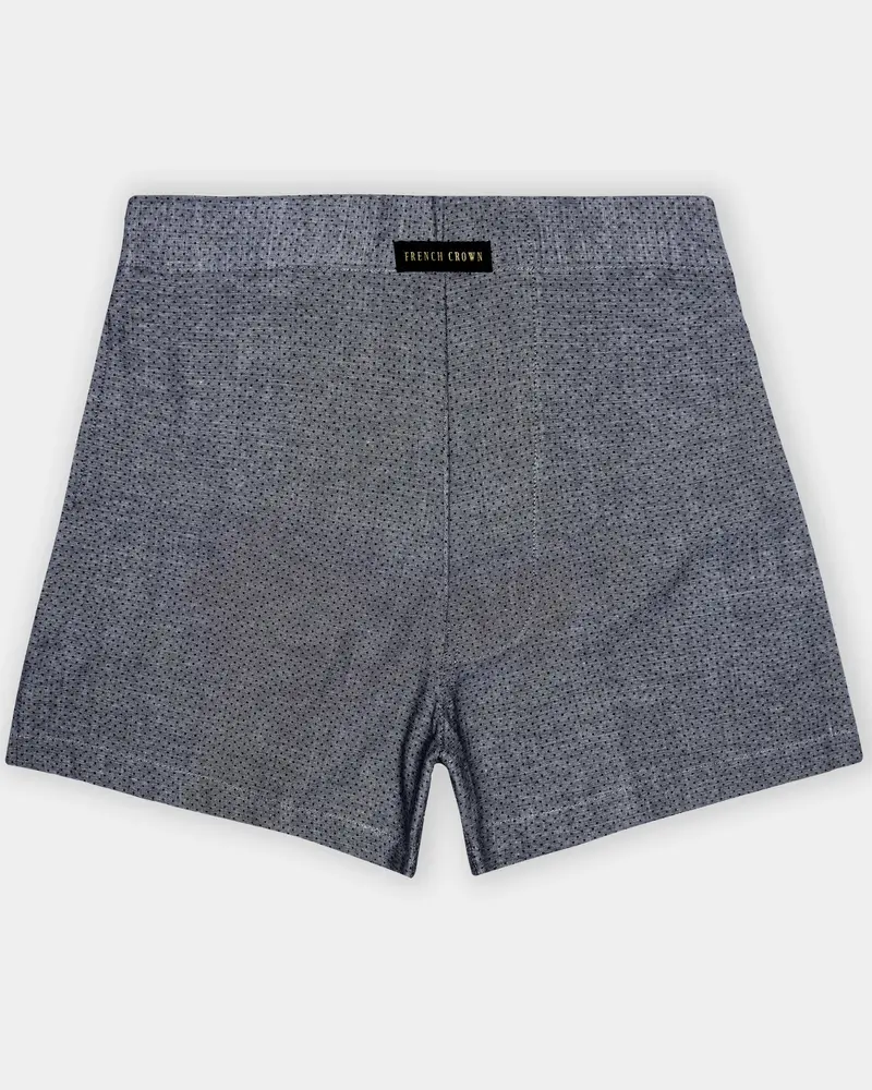 Mid Gray Dots Dobby Textured Premium Cotton Boxer 1