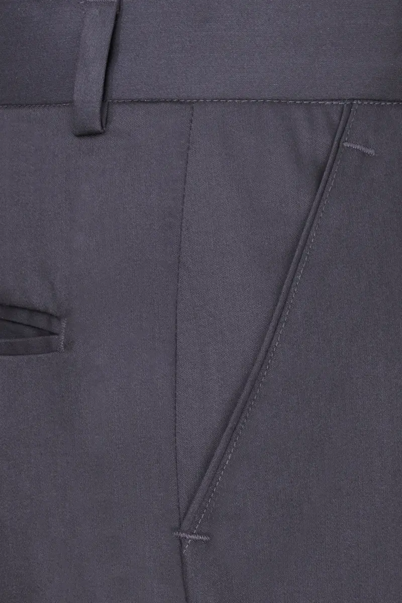 Mid Grey Subtle Sheen Wool Blend Pant 5