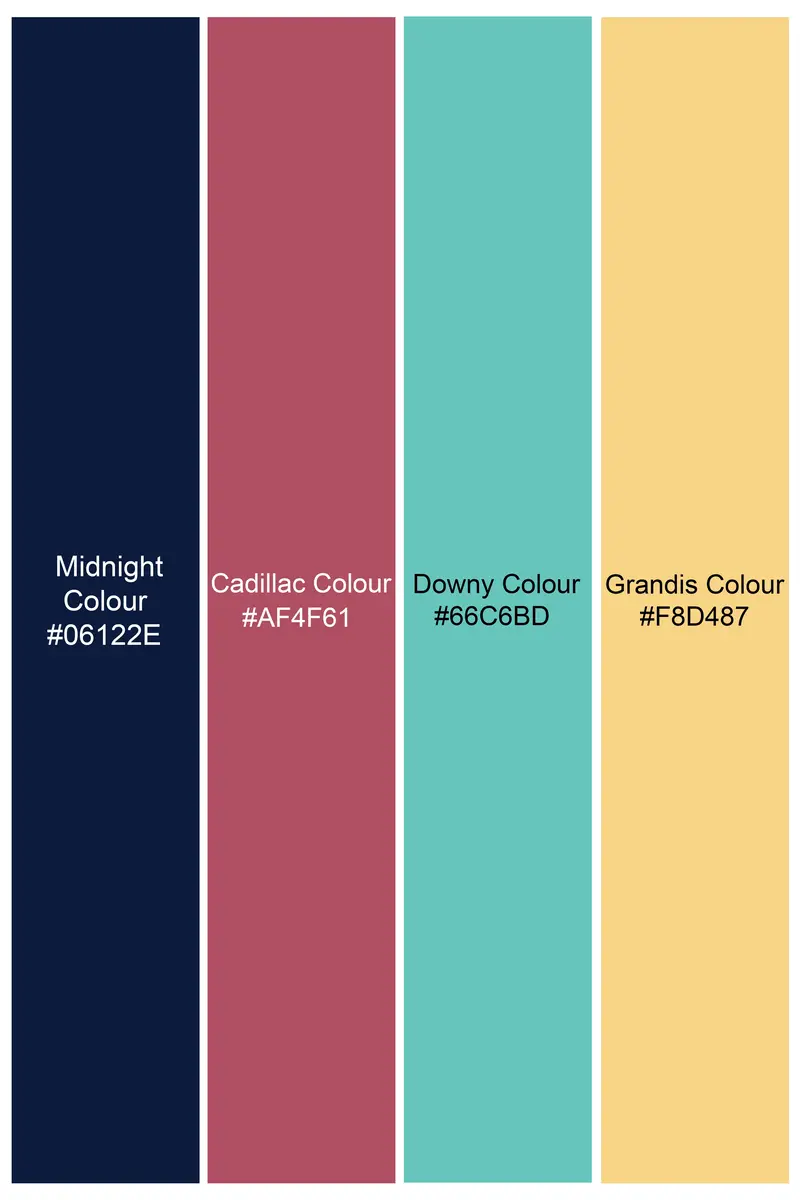 Midnight Blue And Cadillac Pink Twill Plaid Premium Cotton Shirt 5