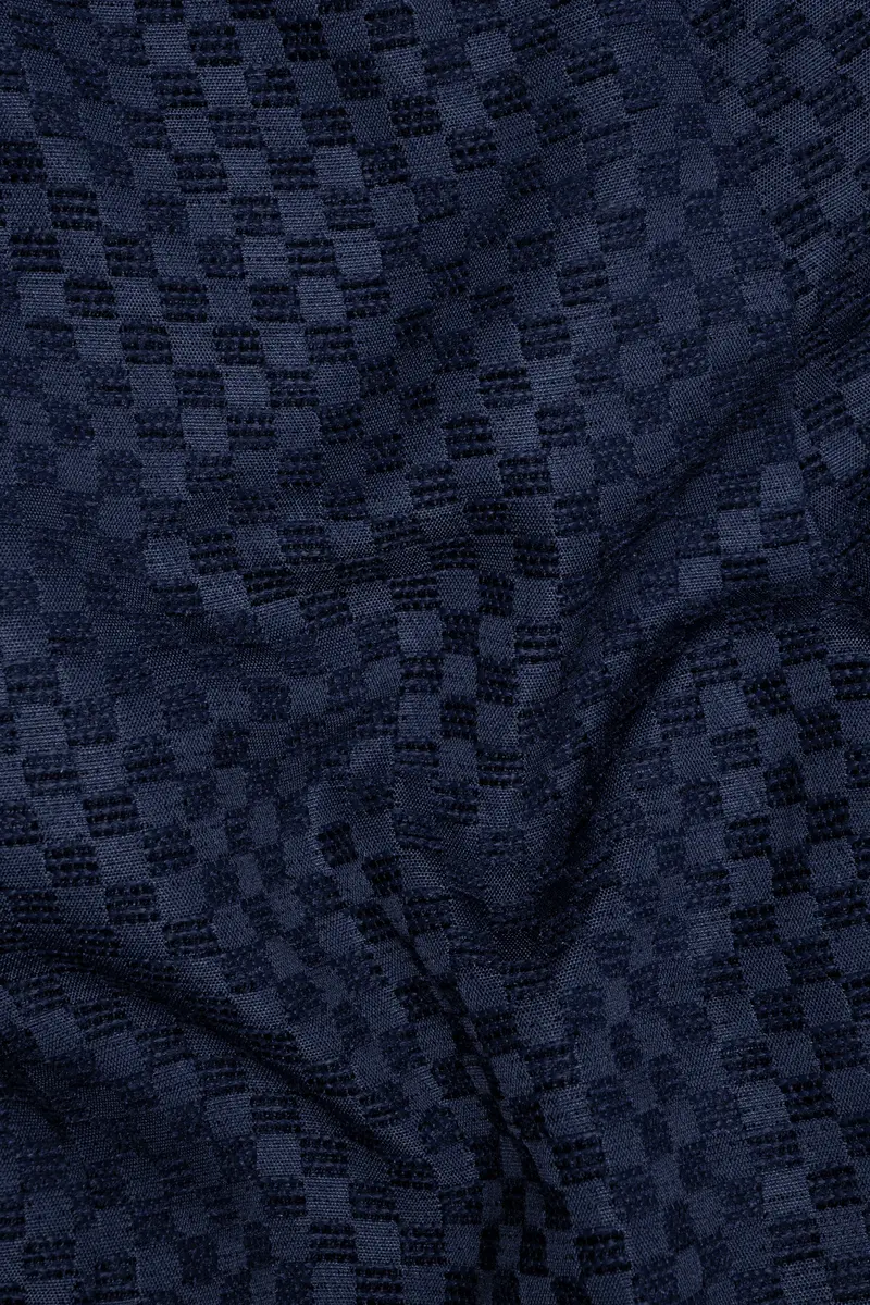 Midnight Blue Textured Waistcoat 3