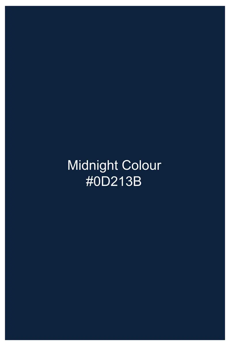 Midnight Blue With Crown Embroidered Subtle Sheen Super Soft Premium Cotton Designer Shirt 10