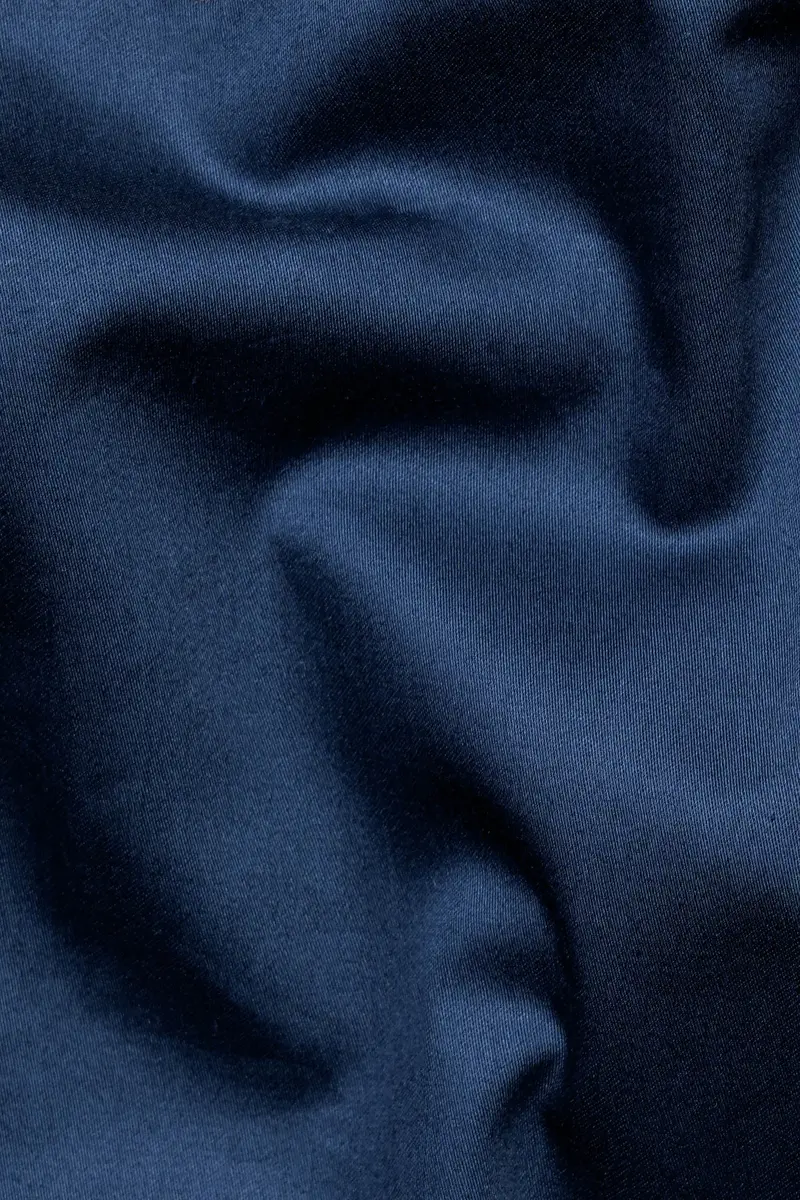 Midnight Blue With Crown Embroidered Subtle Sheen Super Soft Premium Cotton Designer Shirt 3