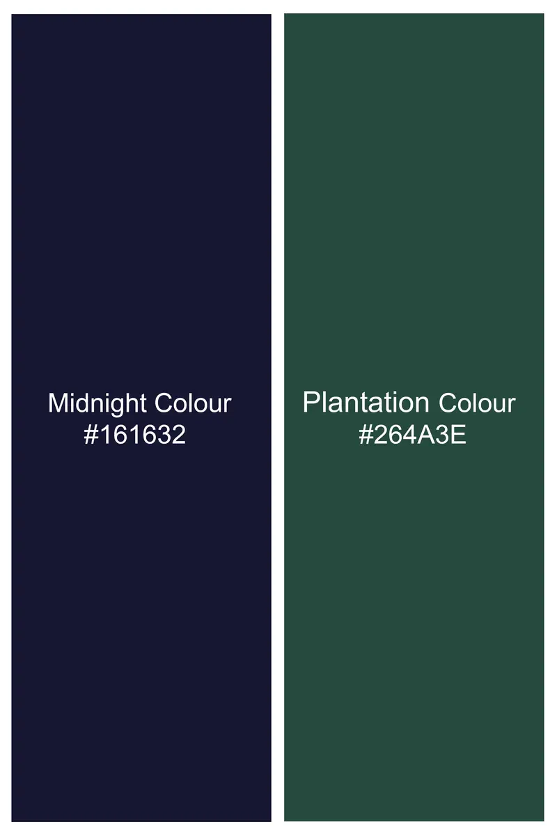 Midnight Blue With Plantation Green Plaid Oxford Shirt 8