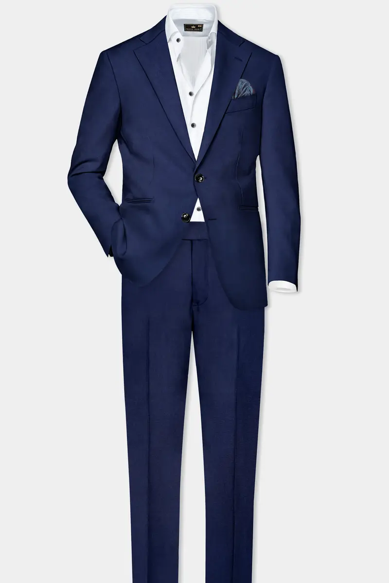 Midnight Blue Wool Rich Single Breasted Blazer 7