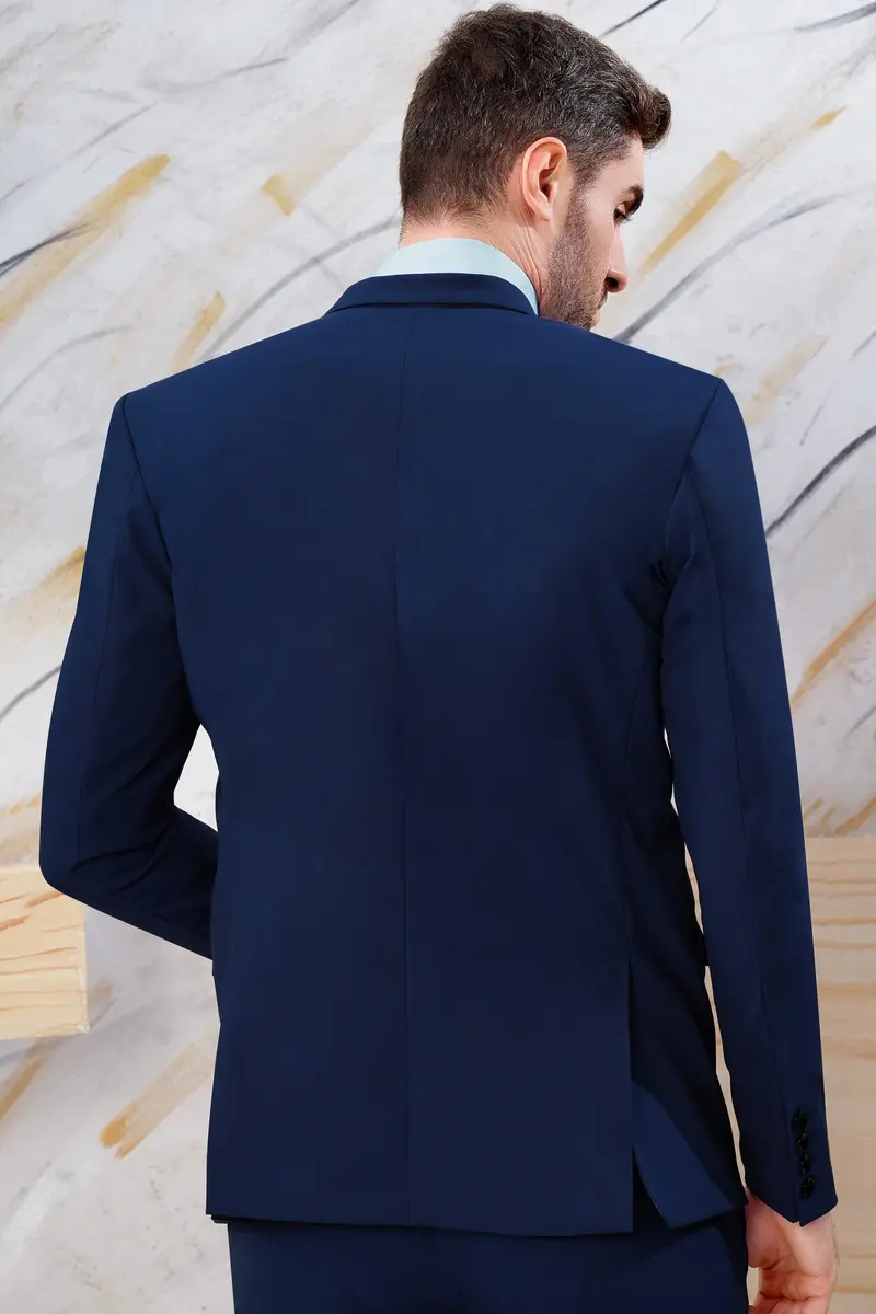 Midnight Blue Wool Rich Stretchable Traveler Blazer 5