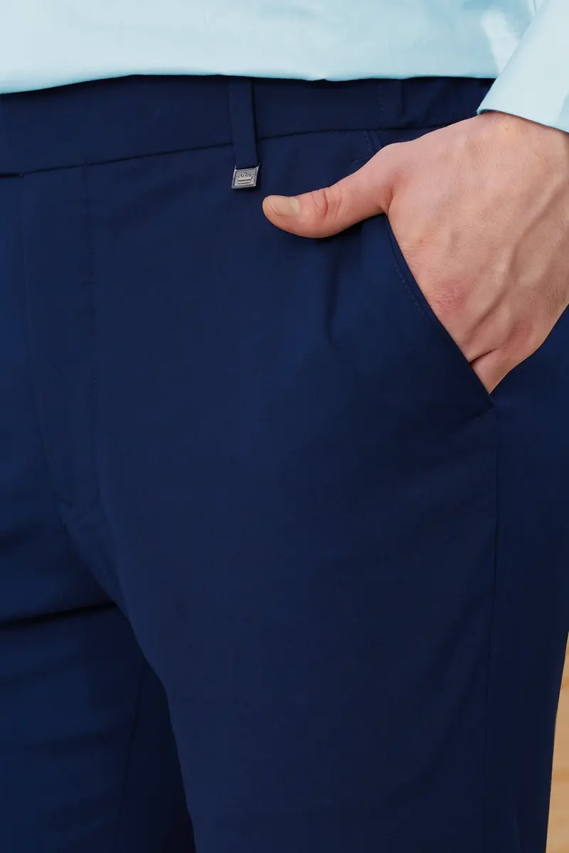 Midnight Blue Wool Rich Stretchable Waistband Pant 9