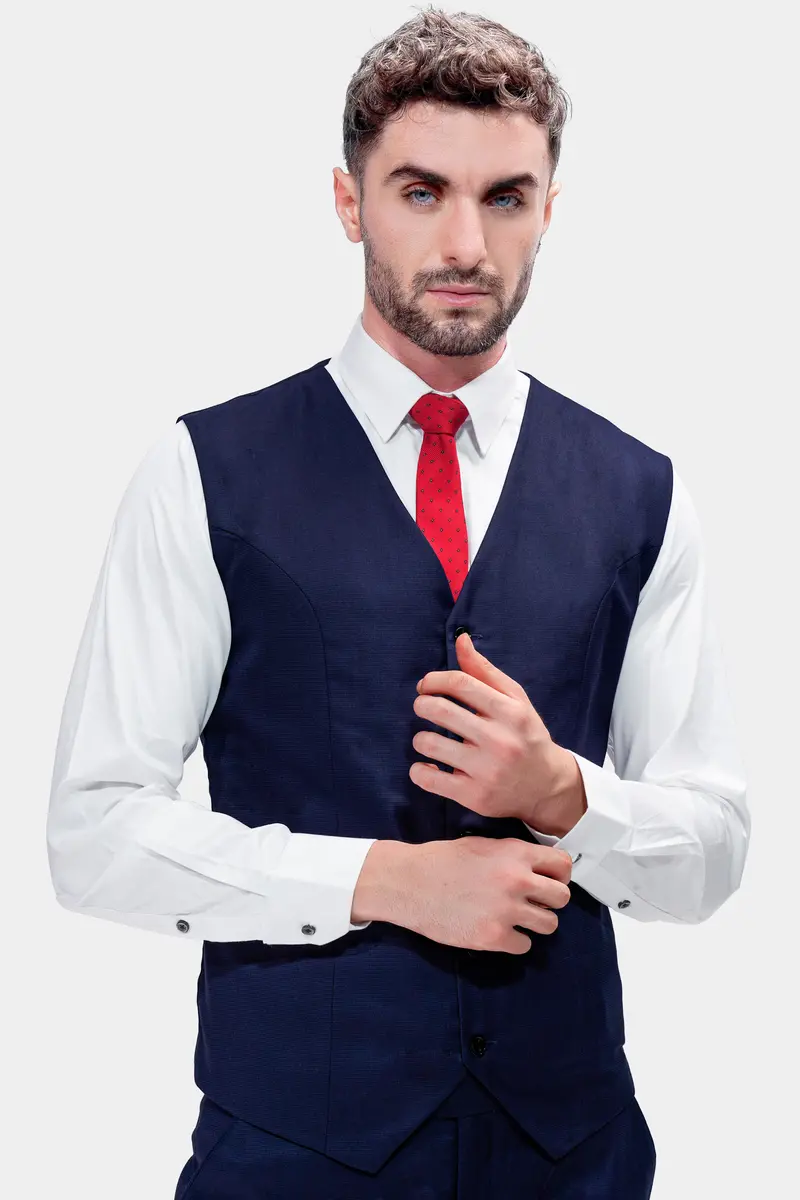 Midnight Blue Wool Rich Waistcoat 2