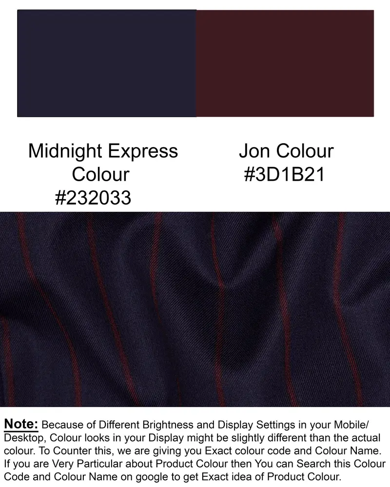 Midnight Express Blue Striped Wool Rich Waistcoat 7