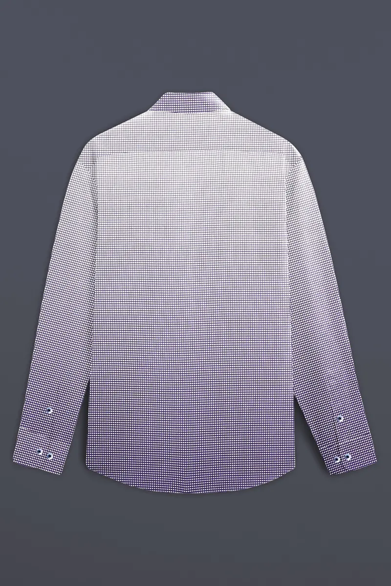 Midnight Frost-Ebony Blue And Bright White Marico Checks Printed Premium Cotton Shirt 6
