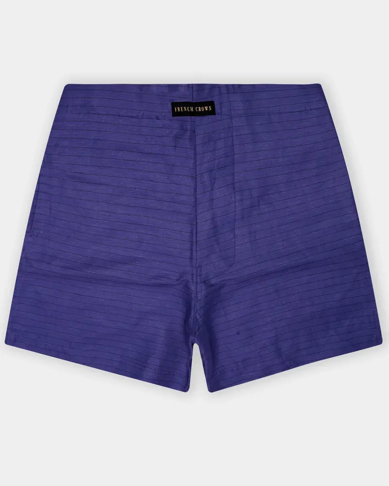 Midnight-Jacarta Blue Striped Chambray Premium Cotton Boxer 1