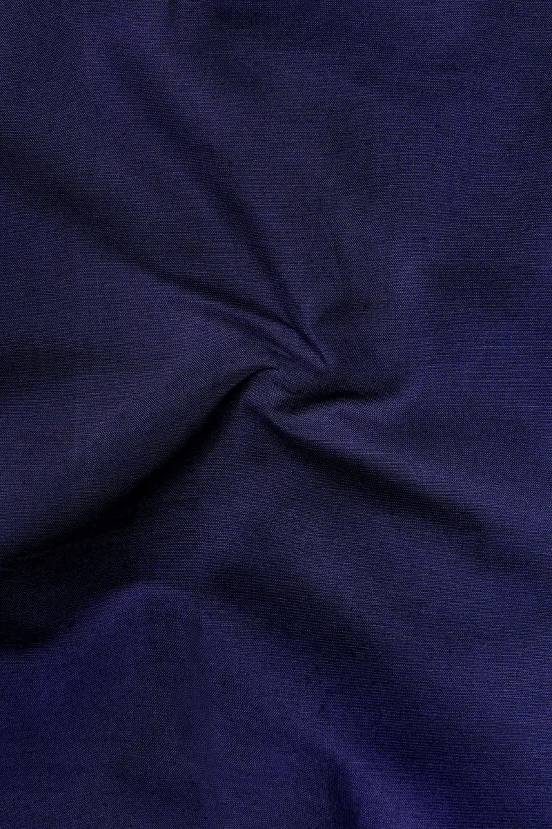 Midnight-Meteorite Blue Solid Luxurious Linen Casual Shirt 3