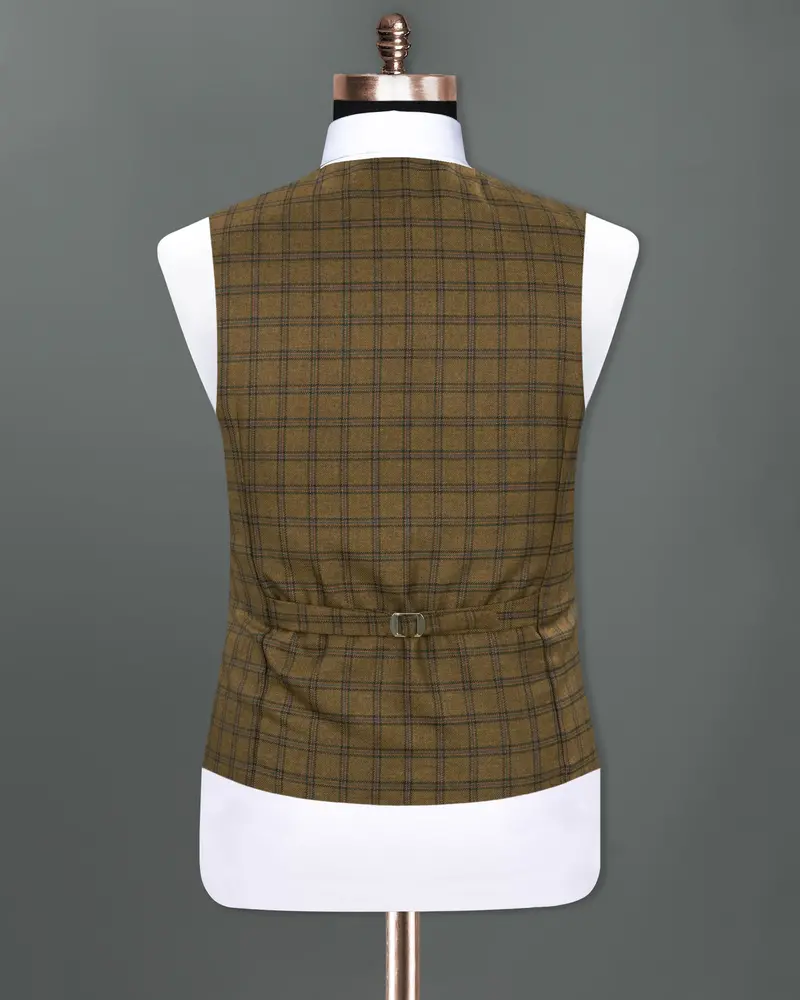 Milbrook Brown Plaid Wool Rich Waistcoat 6
