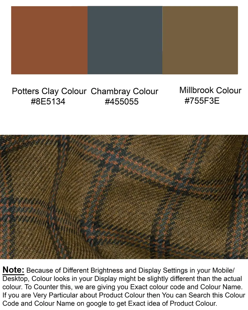 Milbrook Brown Plaid Wool Rich Waistcoat 7