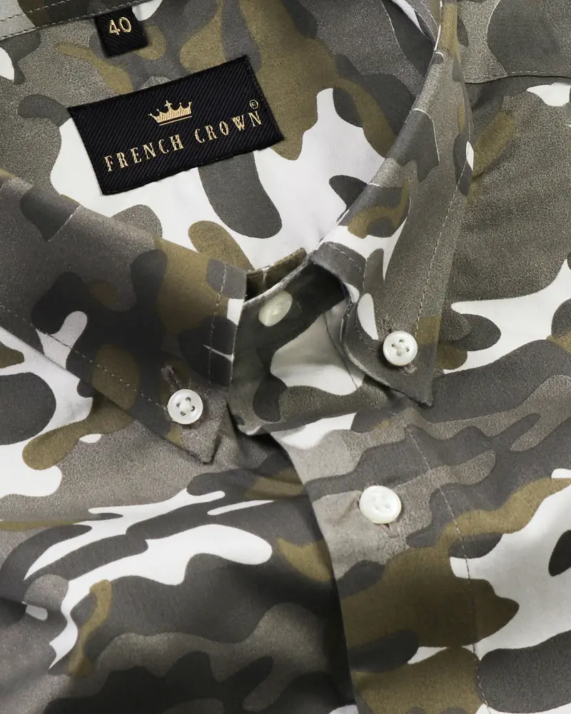 Military Camouflage Print Royal Oxford Shirt 1