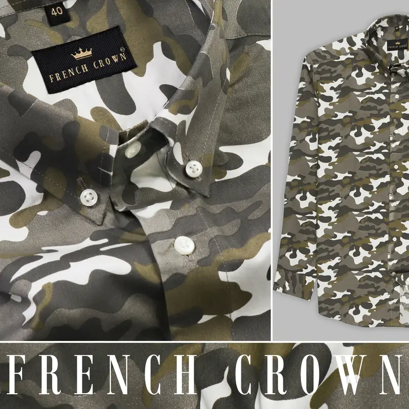 Military Camouflage Print Royal Oxford Shirt 10