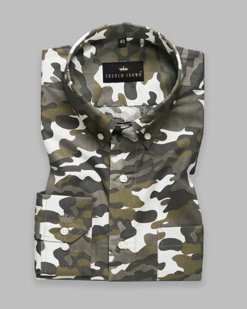 Military Camouflage Print Royal Oxford Shirt 3