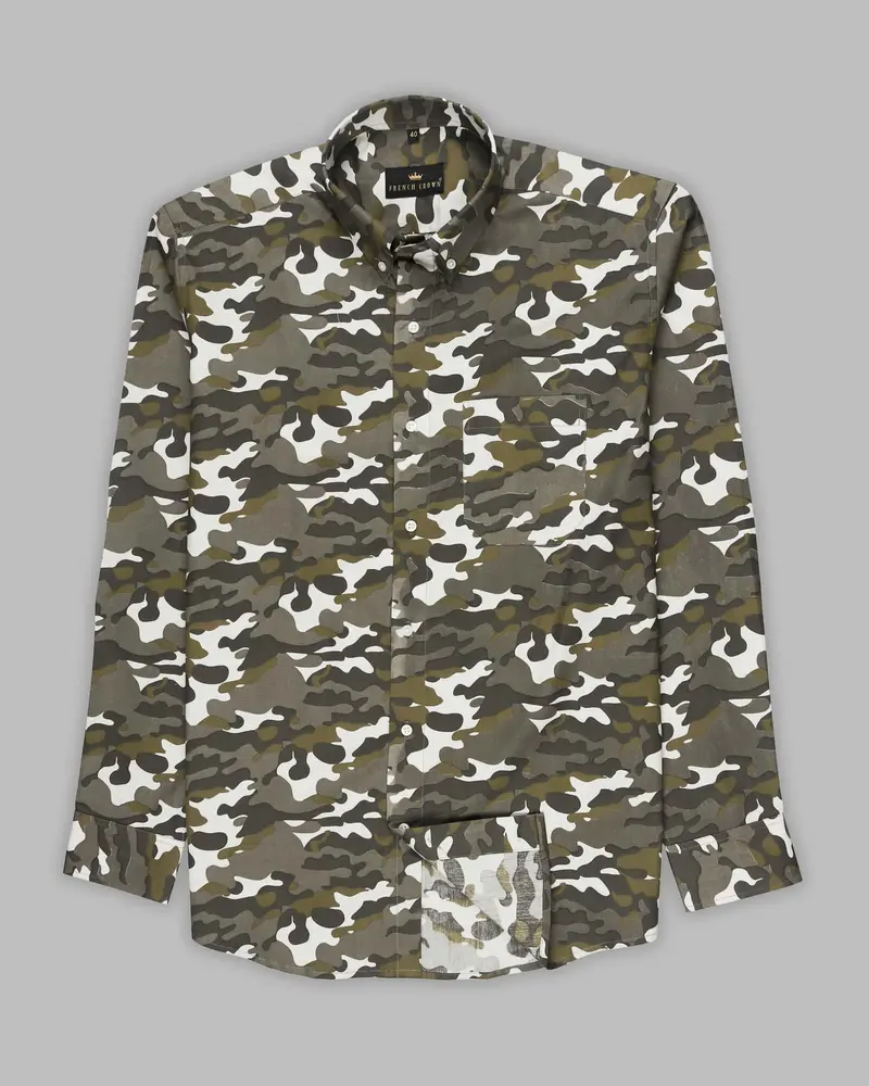 Military Camouflage Print Royal Oxford Shirt 5