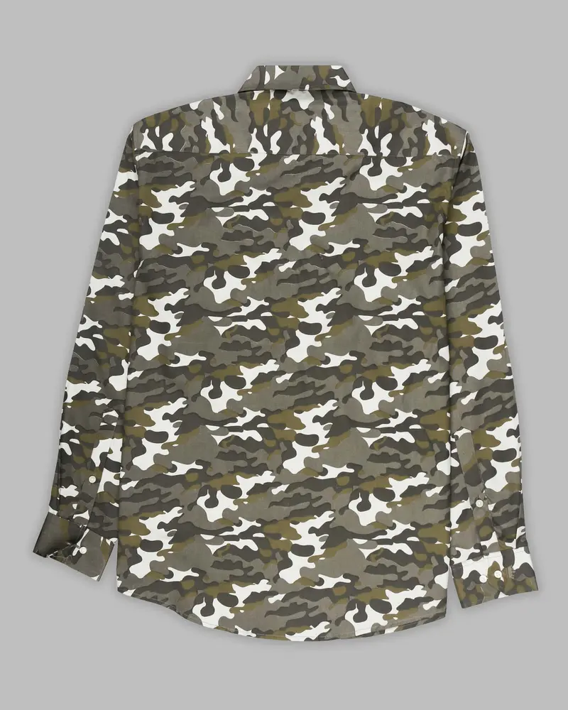 Military Camouflage Print Royal Oxford Shirt 6