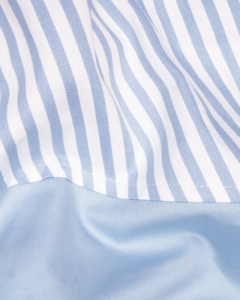Milky White & Pigeon Post Striped Royal Oxford Designer Shirt 2