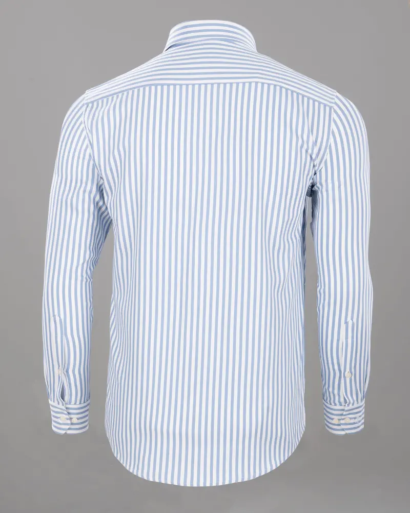 Milky White & Pigeon Post Striped Royal Oxford Designer Shirt 6