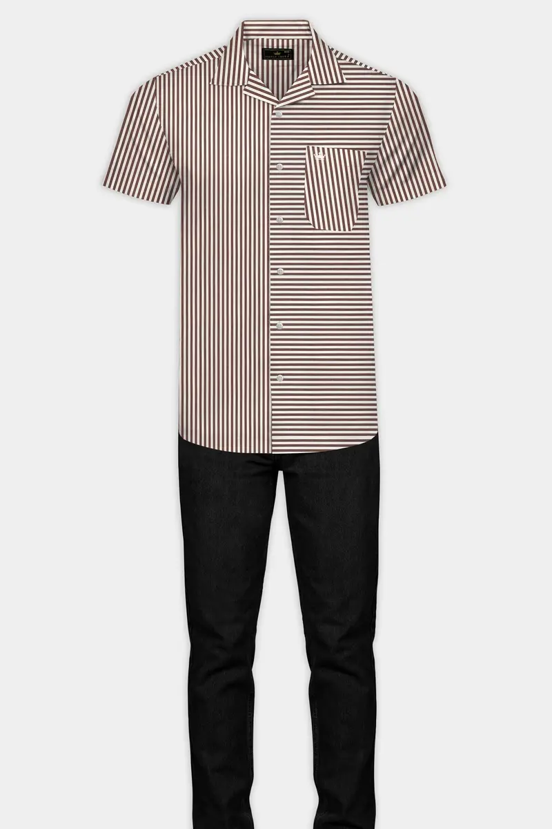 Millbrook Brown And White Striped Premium Cotton Designer Shirt 7