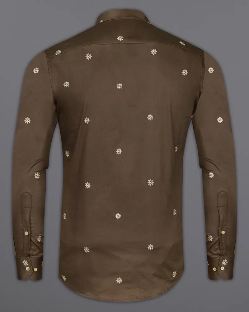 Millbrook Brown Embroidered Super Soft Premium Cotton Shirt 6