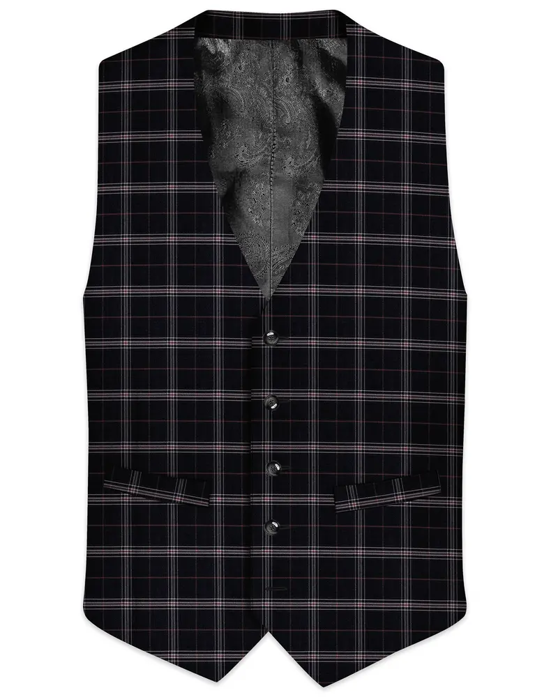 Mind Shaft Black Plaid Woolrich Waistcoat 1